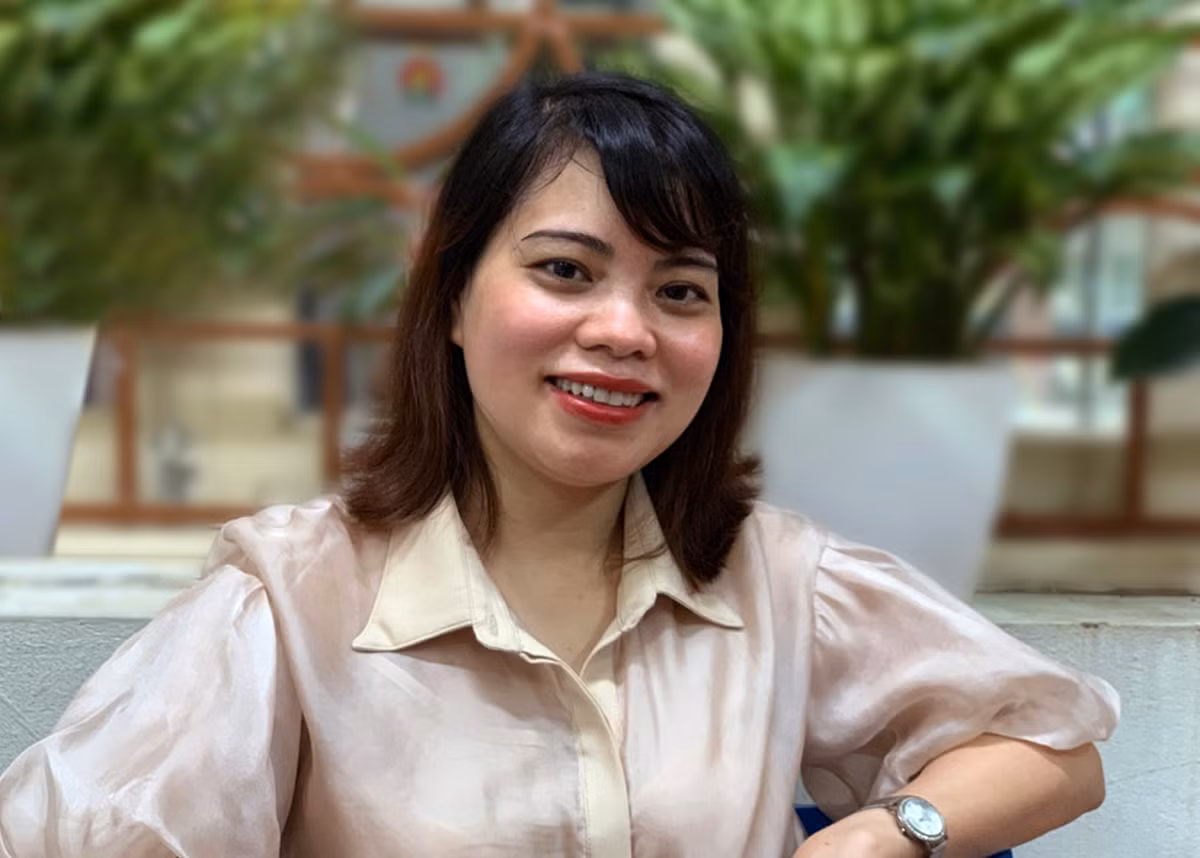 Cô Lưu Thị Biên - Giáo viên chủ nhiệm lớp 6P Trường Trung học phổ thông Đoàn Thị Điểm (Hà Nội). Ảnh: Tùng Dương. Cô Lưu Thị Biên - Giáo viên chủ nhiệm lớp 6P Trường Trung học phổ thông Đoàn Thị Điểm (Hà Nội). Ảnh: Tùng Dương.