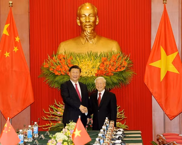 Tổng Bí thư Nguyễn Phú Trọng và Tổng Bí thư, Chủ tịch Trung Quốc Tập Cận Bình. Ảnh: VGP