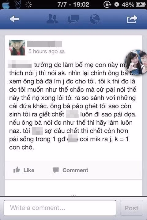 Bạn trẻ Việt "chửi" bố mẹ vì thi kém Bạn trẻ Việt "chửi" bố mẹ vì thi kém