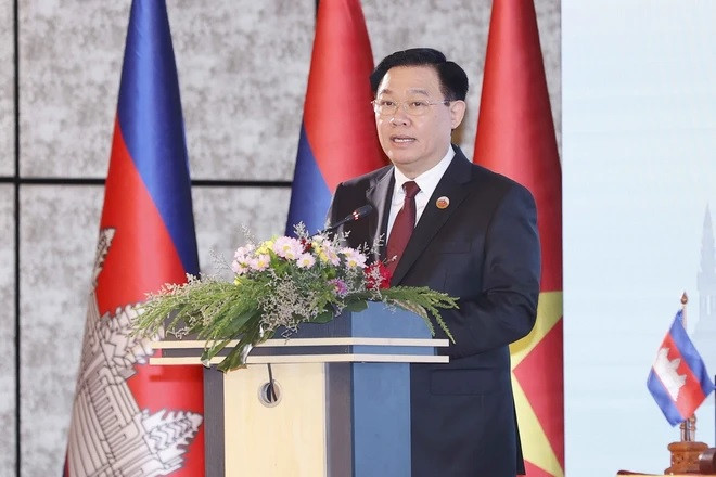 Chủ tịch Quốc hội Vương Đình Huệ phát biểu. Ảnh: TTXVN Chủ tịch Quốc hội Vương Đình Huệ phát biểu. Ảnh: TTXVN