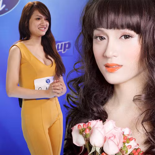 Dù đã xinh đẹp gấp bội phần nhờ vào make up và một thân hình "nóng bỏng", nhưng nếu để ý kỹ, khuôn mặt Hương Giang vẫn còn sót lại nhiều nét thiếu nữ tính và mềm mại.