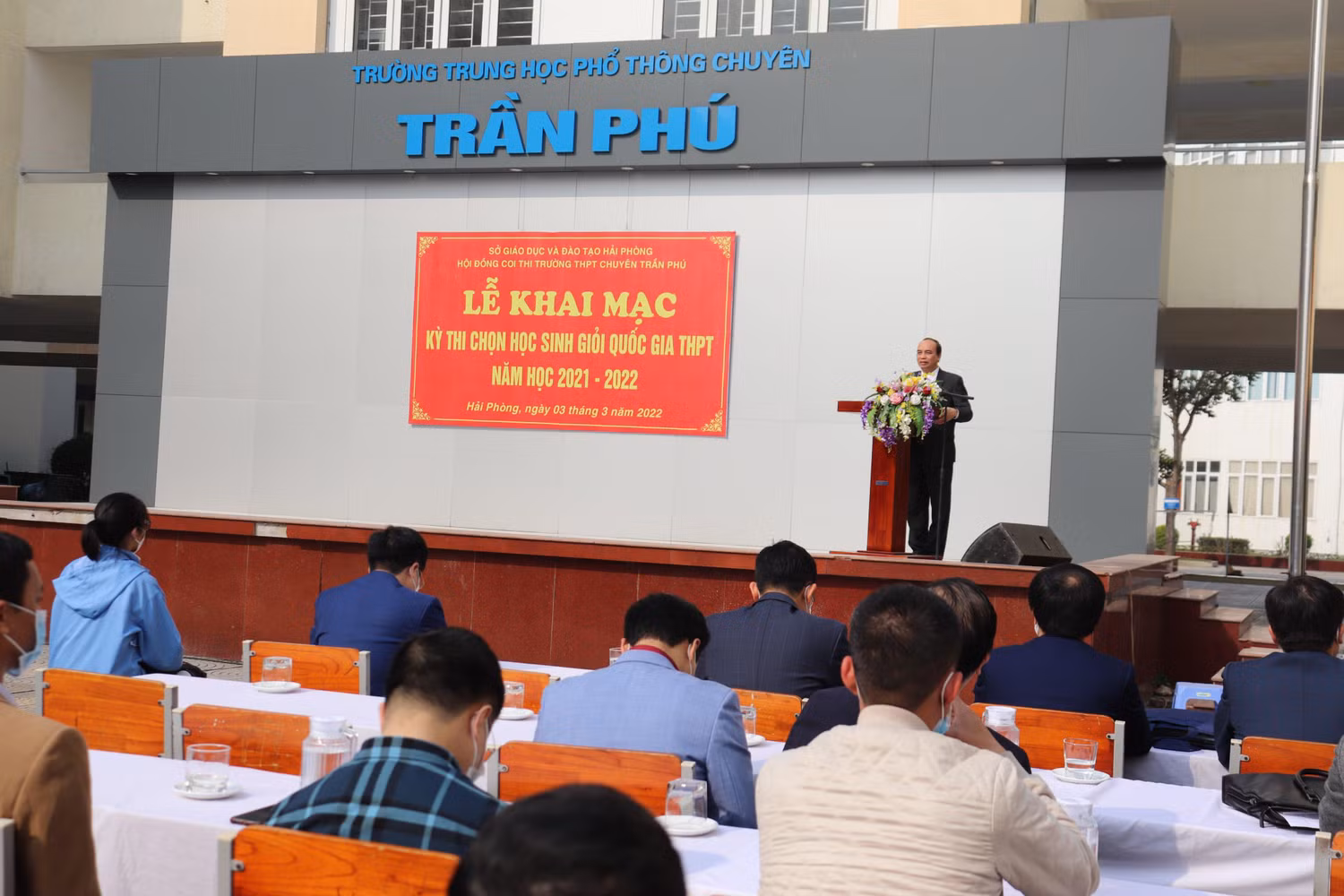 Hội đồng coi thi kỳ thi chọn học sinh giỏi quốc gia năm học 2021 -2022 tại thành phố Hải Phòng tổ chức Lễ khai mạc kỳ thi chọn học sinh giỏi quốc gia. (Ảnh: CTV) Hội đồng coi thi kỳ thi chọn học sinh giỏi quốc gia năm học 2021 -2022 tại thành phố Hải Phòng tổ chức Lễ khai mạc kỳ thi chọn học sinh giỏi quốc gia. (Ảnh: CTV)