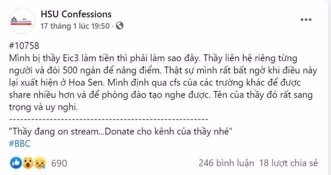 Thông tin tố của sinh viên qua diễn đàn của trường (ảnh chụp màn hình) Thông tin tố của sinh viên qua diễn đàn của trường (ảnh chụp màn hình)