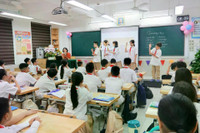 Một tiết học tại Trường Trung học cơ sở Cầu Giấy (phường Yên Hòa, Hà Nội). Ảnh website nhà trường