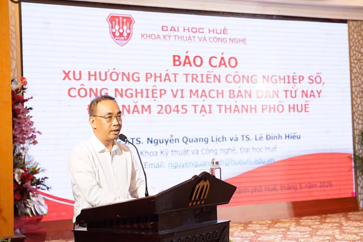 PGS.TS Nguyễn Quang Lịch – Khoa trưởng Khoa Kỹ thuật và Công nghệ - Đại học Huế. Ảnh: NTCC.