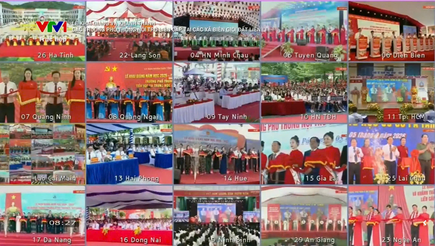 Không khí trực tuyến ngày khai trường kết nối điểm cầu trên cả nước.