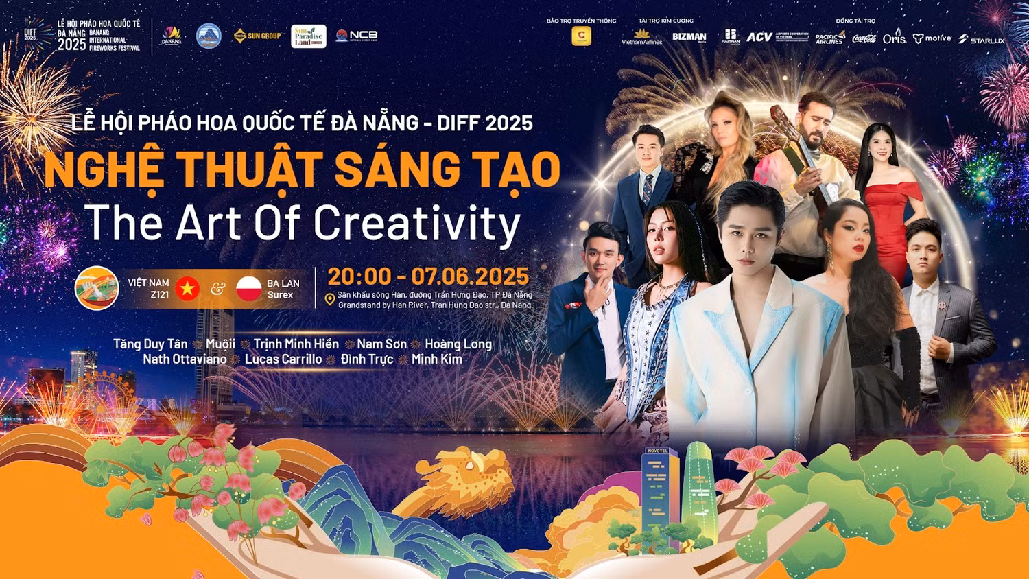 Dàn nghệ sĩ trong và ngoài nước sẽ góp mặt tại đêm thứ hai của DIFF 2025.