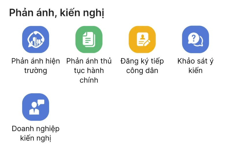 Tính năng "Doanh nghiệp kiến nghị" trên ứng dụng iHanoi. Ảnh chụp màn hình