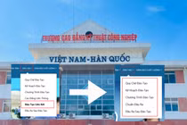 Tạp chí hỏi, CĐ Kỹ thuật Công nghiệp Việt Nam-Hàn Quốc xóa tiểu mục "Đào tạo liên kết" khỏi website