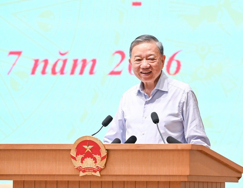 Tổng Bí thư, Chủ tịch nước Tô Lâm nhấn mạnh 8 nhóm nhiệm vụ trọng tâm. Ảnh: VGP/Nhật Bắc