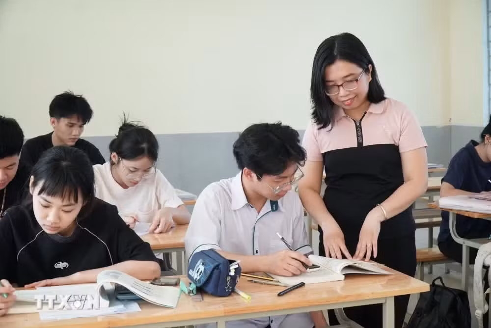 Học sinh tại một lớp học. Ảnh: Bích Huệ/TTXVN