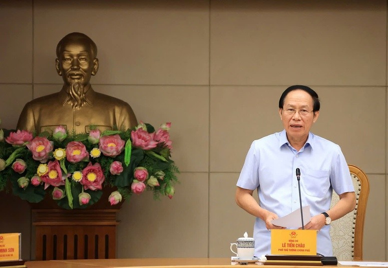 Phó Thủ tướng Lê Tiến Châu phát biểu kết luận cuộc họp. Ảnh: VGP/Thu Sa