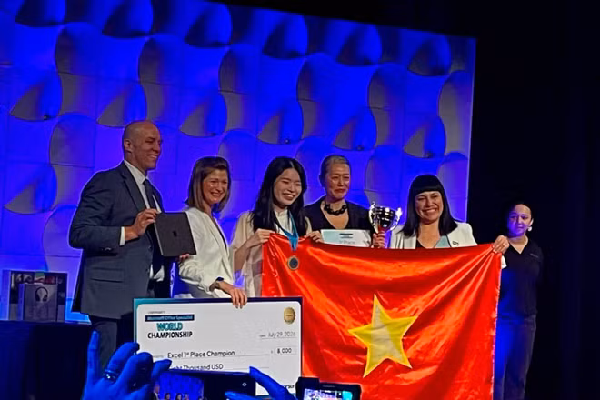 Sinh viên Trường ĐH Hàng hải Việt Nam giành HCV Chung kết Thế giới MOS World Championship 2026