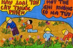 Ảnh: Tranh cổ động phòng chống tệ nạn ma túy của trẻ em