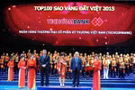 Techcombank lần thứ 5 nhận giải thưởng Sao vàng Đất Việt 2015