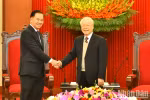 Tổng Bí thư tiếp Đoàn đại biểu cấp cao Văn phòng Trung ương Đảng Nhân dân Lào