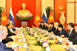 Tổng Bí thư hội đàm với Chủ tịch Đảng Nước Nga Thống nhất Dmitry Medvedev
