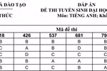 Bộ GD&ĐT công bố đáp án chính thức tiếng Anh khối A1