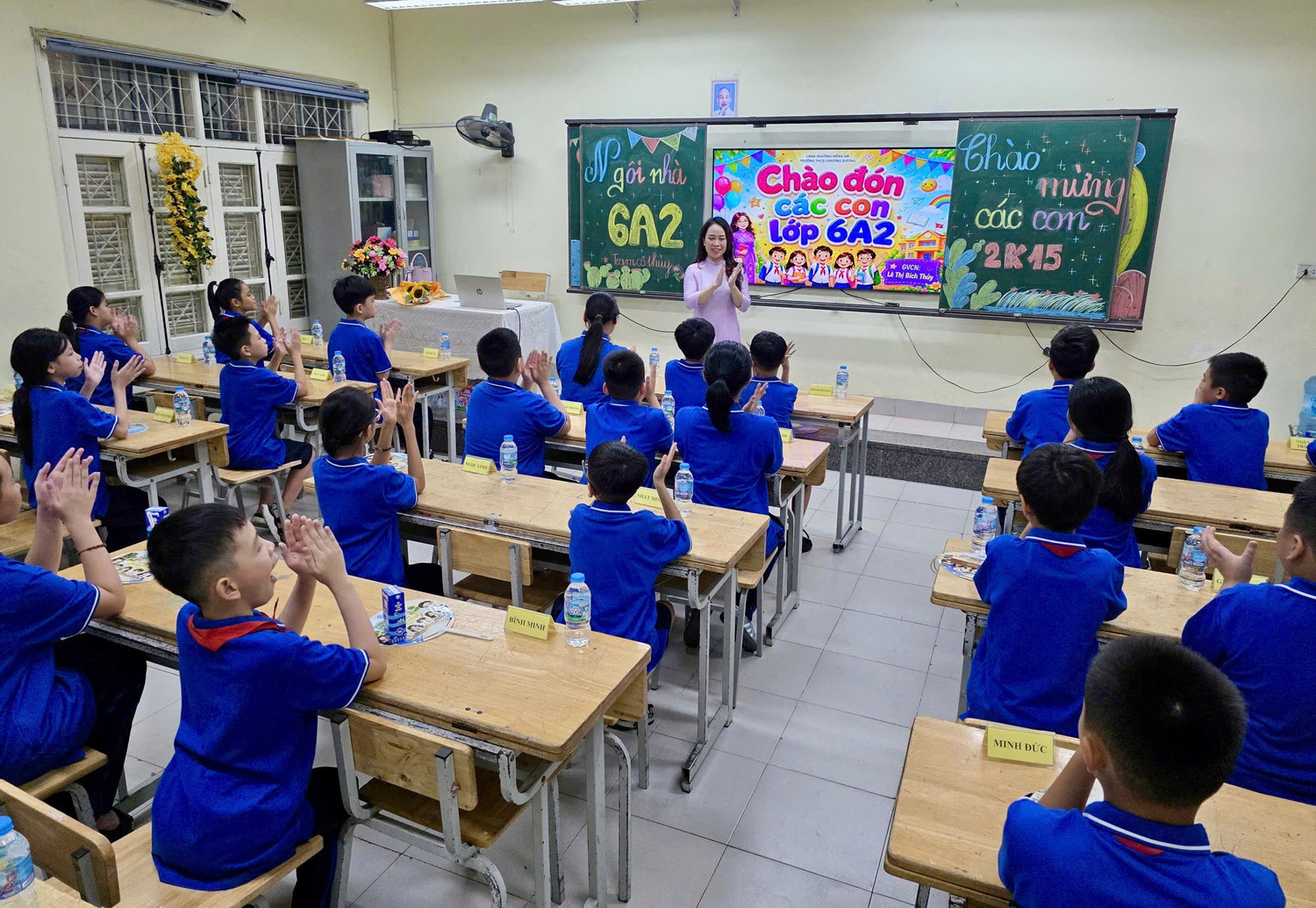 Học sinh Trường Trung học cơ sở Chương Dương. Ảnh: NVCC