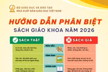 Trưng bày "hàng thật - hàng giả", hướng dẫn phụ huynh phân biệt SGK năm 2026