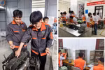 Trường Cao đẳng Kỹ thuật Công nghiệp luôn chú trọng đào tạo gắn với thực hành cho sinh viên. Ảnh: NTCC