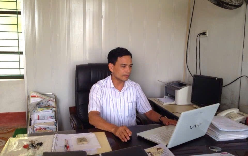 Thầy Giang Ngọc Ảnh - Hiệu trưởng Trường Tiểu học và Trung học cơ sở Mỹ Lộc (Thái Thụy, Thái Bình). Ảnh: NVCC.