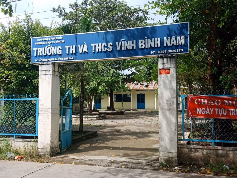 Trường tiểu học, trung học cơ sở Vĩnh Bình Nam, huyện Vĩnh Thuận, tỉnh Kiên Giang (ảnh: CTV)