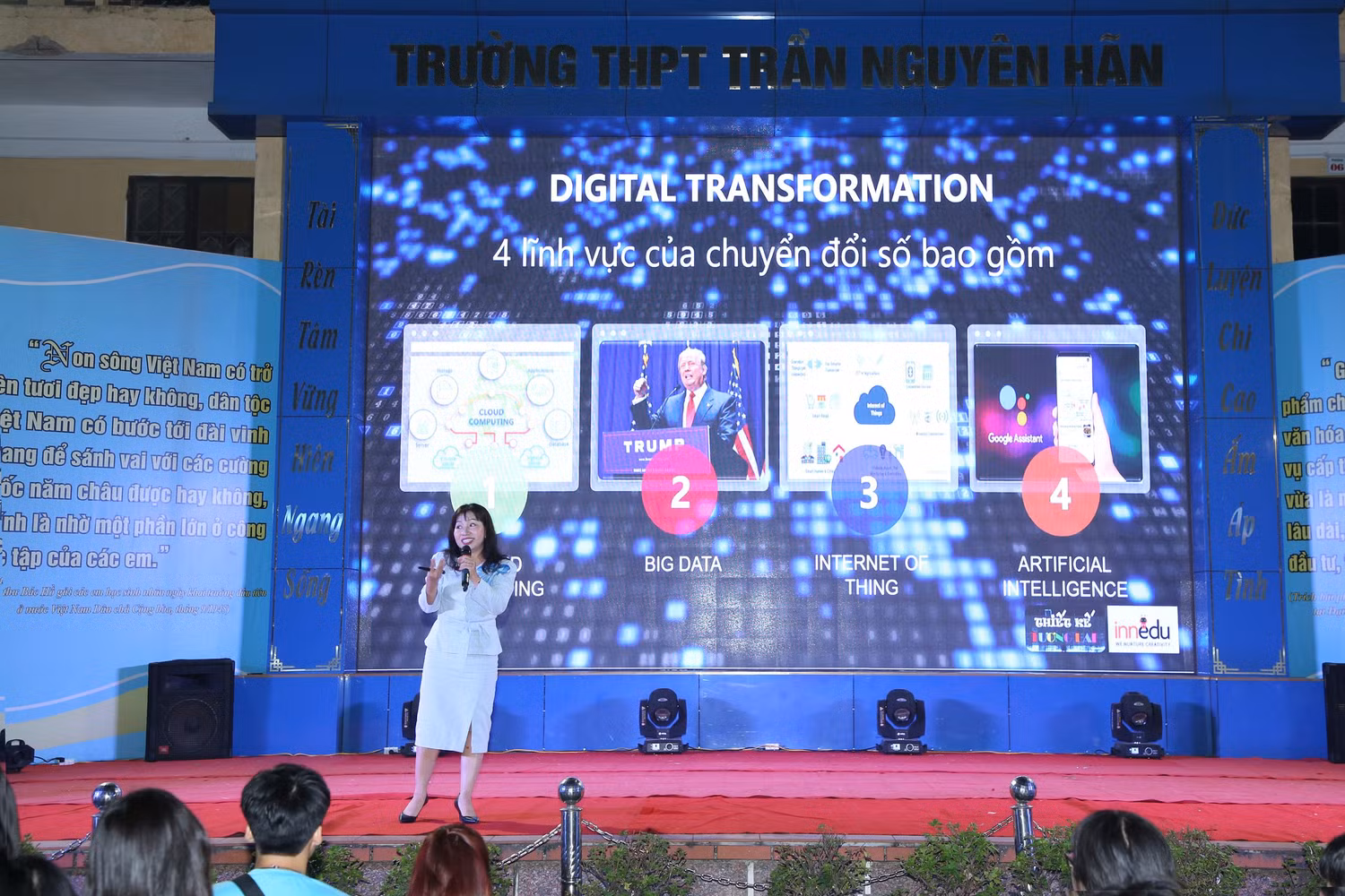 Bà Tô Thụy Diễm Quyên chia sẻ về chuyển đổi số và những kỹ năng học sinh cần có trong tương lai (Ảnh: Xuân Thu) Bà Tô Thụy Diễm Quyên chia sẻ về chuyển đổi số và những kỹ năng học sinh cần có trong tương lai (Ảnh: Xuân Thu)