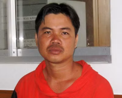 Đối tượng Xuyên tại cơ quan công an.