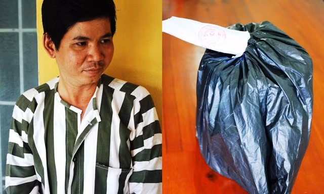 Giả công an, mang bom "dỏm" cướp tiệm vàng ảnh 1 Nguyễn Nhật Quang và quả bom giả dùng để cướp tiệm vàng.