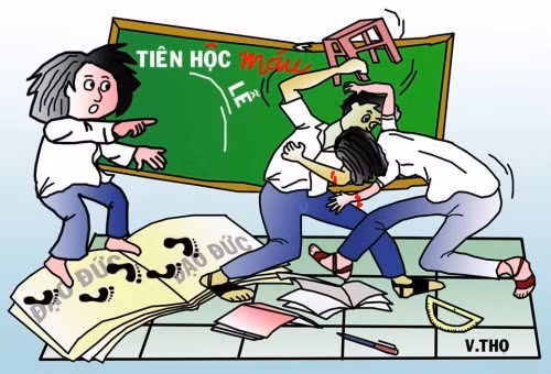 Hình ảnh minh họa về vấn đề bạo lực trong học đường hiện nay. (Ảnh: giaoduc.net.vn)