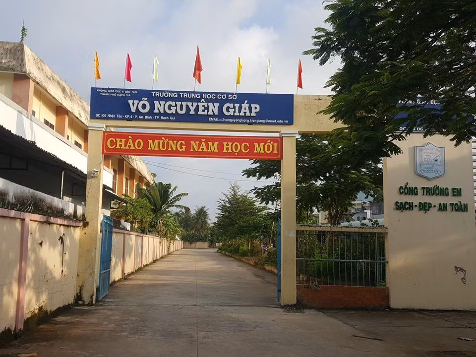 Trường Trung học cơ sở Võ Nguyên Giáp. (Ảnh: M.A)