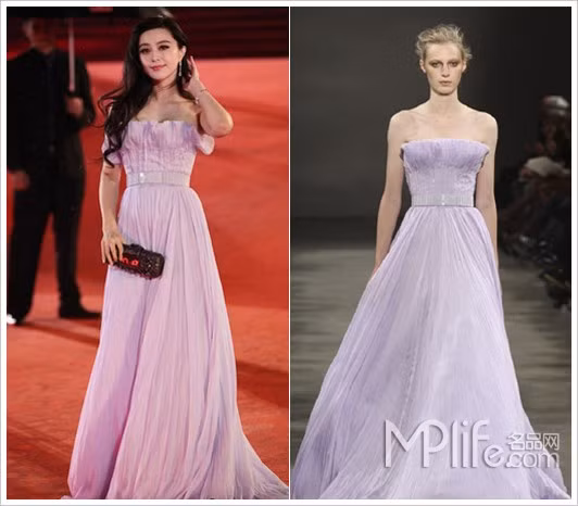 Tại Liên hoan phim Thượng Hải 14, nàng Hoa đán gây bất ngờ khi cô đã mặc thương hiệu nổi tiếng Pháp Georges Hobeika 2011
