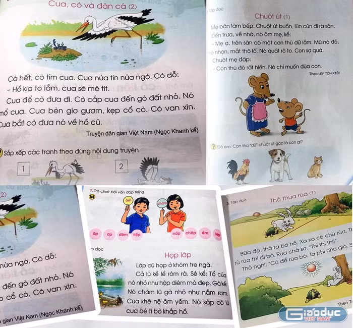 Nhiều chuyên gia giáo dục cho rằng khá nhiều nội dung trong bộ sách Tiếng Việt 1 Cánh Diều dạy trẻ tính lừa lọc, láu cá, hại người khác. Ảnh: TD.