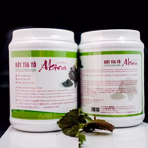 Sản phẩm thực phẩm chức năng/ thực phẩm bảo vệ sức khỏe Bột tía tô Akina và Hoàn Xuân Thang gây hiểu nhầm (Ảnh chụp từ webssite)