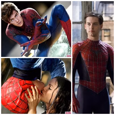Người nhện Peter Parker qua sự thể hiện của các nam tài tử Hollywood: Andrew Garfield (trên), Adan Brody (dưới) và Tobey Maguire (ngoài cùng). Người nhện Peter Parker qua sự thể hiện của các nam tài tử Hollywood: Andrew Garfield (trên), Adan Brody (dưới) và Tobey Maguire (ngoài cùng).