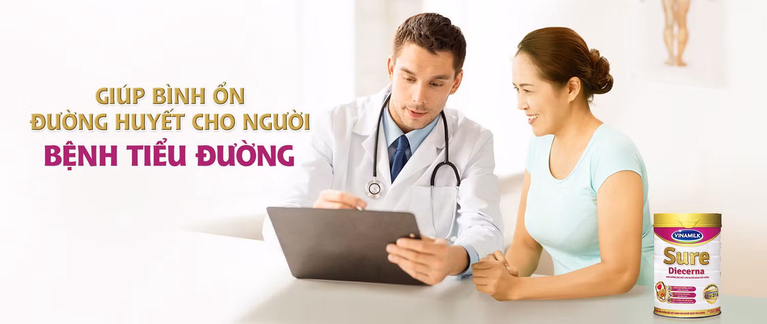 Người bị bệnh tiểu đường và tiền tiền đường được các chuyên gia khuyên dùng sữa bột Vinamilk Sure Diecerna. Người bị bệnh tiểu đường và tiền tiền đường được các chuyên gia khuyên dùng sữa bột Vinamilk Sure Diecerna.