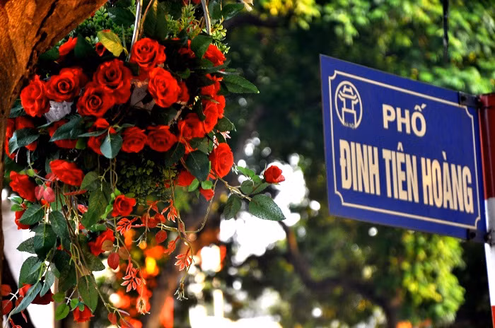 Phố Đinh Tiên Hoàng (Hoàn Kiếm) lại rực rỡ sắc màu hoa Phố Đinh Tiên Hoàng (Hoàn Kiếm) lại rực rỡ sắc màu hoa