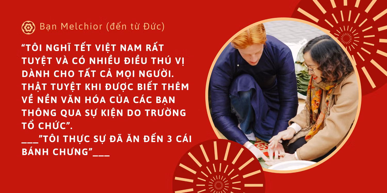 Đây là lần đầu tiên bạn Melchior được trải nghiệm Tết Việt