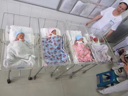 Đây là một ca sinh 5 hiếm gặp. Ảnh TN