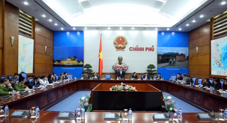 Phó Thủ tướng Vũ Đức Đam chủ trì hội nghị của Ban Chỉ đạo Trung ương về Vệ sinh an toàn thực phẩm (ảnh nguồn Chính phủ)