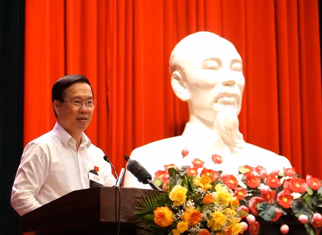 Chủ tịch nước Võ Văn Thưởng trả lời cử tri - Ảnh: VGP/Lưu Hương Chủ tịch nước Võ Văn Thưởng trả lời cử tri - Ảnh: VGP/Lưu Hương