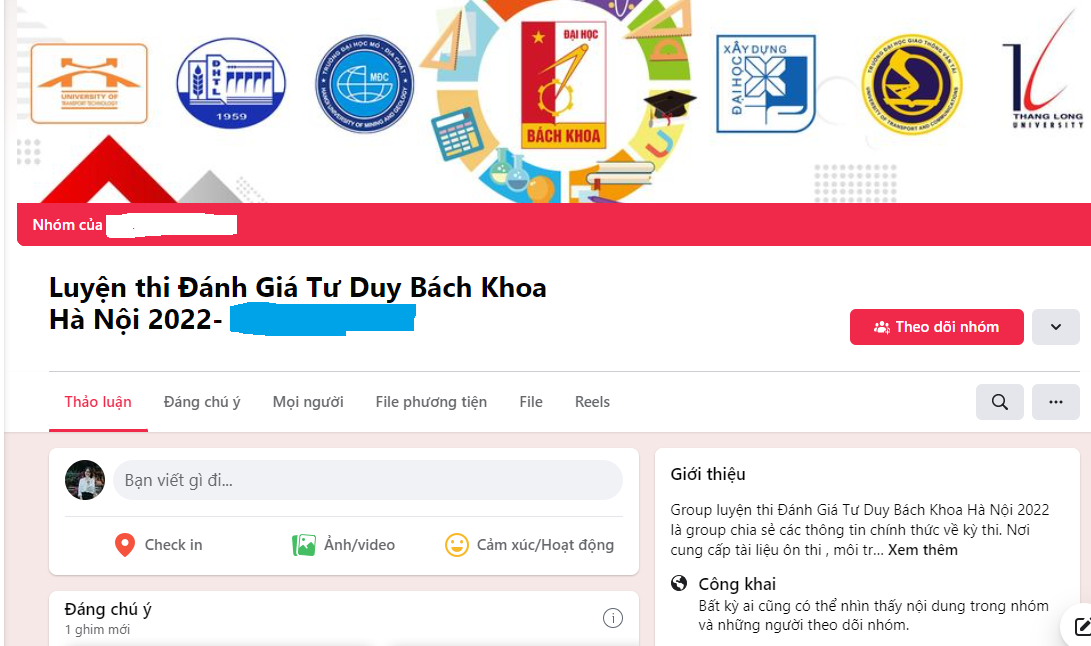 Các hội nhóm luyện thi đánh giá năng lực, đánh giá tư duy rất đông thành viên tham gia trên Facebook. Ảnh chụp màn hình.