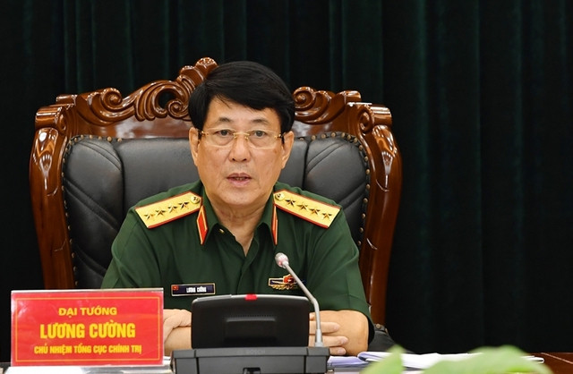 Đại tướng Lương Cường, Ủy viên Bộ Chính trị, Ủy viên Thường vụ Quân ủy Trung ương, Chủ nhiệm Tổng cục Chính trị Quân đội nhân dân Việt Nam chủ trì Hội nghị giao ban Tổng cục Chính trị Quân đội nhân dân Việt Nam. Đại tướng Lương Cường, Ủy viên Bộ Chính trị, Ủy viên Thường vụ Quân ủy Trung ương, Chủ nhiệm Tổng cục Chính trị Quân đội nhân dân Việt Nam chủ trì Hội nghị giao ban Tổng cục Chính trị Quân đội nhân dân Việt Nam.