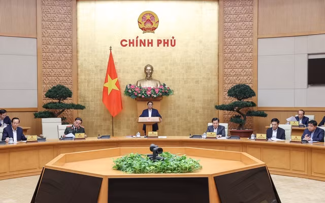 Thủ tướng Chính phủ Phạm Minh Chính chủ trì phiên họp Chính phủ thường kỳ tháng 2/2023. Ảnh: baochinhphu.vn