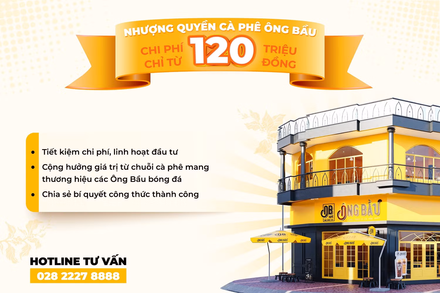 Với những chính sách hợp tác tối đa lợi ích, cà phê Ông Bầu rất hân hạnh chào đón những người bạn đồng hành trong tương lai. Với những chính sách hợp tác tối đa lợi ích, cà phê Ông Bầu rất hân hạnh chào đón những người bạn đồng hành trong tương lai.