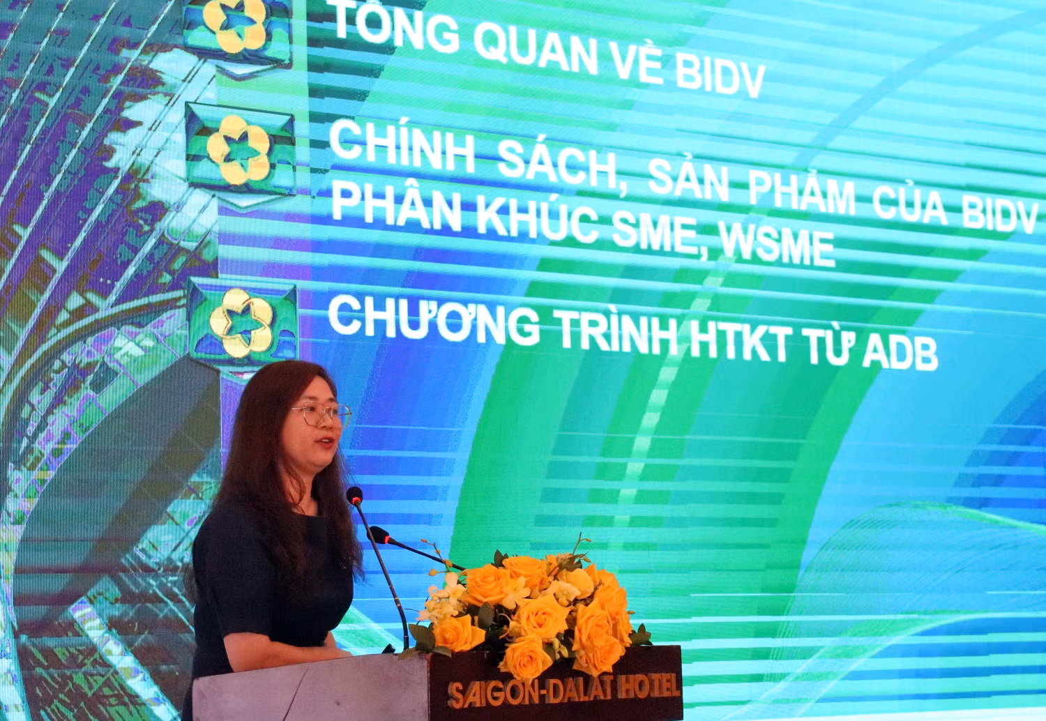 Bà Nguyễn Thị Kim Phượng - Phó Giám đốc Ban Khách hàng doanh nghiệp BIDV, phát biểu tại Diễn đàn