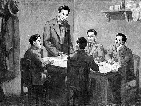 Từ ngày 6/1 - 7/2/1930, Hội nghị hợp nhất các tổ chức Cộng sản thành lập Đảng Cộng sản Việt Nam họp ở bán đảo Cửu Long, thuộc Hong Kong (Trung Quốc) dưới sự chủ trì của đồng chí Nguyễn Ái Quốc thay mặt cho Quốc tế Cộng sản. Ảnh: Tranh tư liệu/TTXVN phát Từ ngày 6/1 - 7/2/1930, Hội nghị hợp nhất các tổ chức Cộng sản thành lập Đảng Cộng sản Việt Nam họp ở bán đảo Cửu Long, thuộc Hong Kong (Trung Quốc) dưới sự chủ trì của đồng chí Nguyễn Ái Quốc thay mặt cho Quốc tế Cộng sản. Ảnh: Tranh tư liệu/TTXVN phát