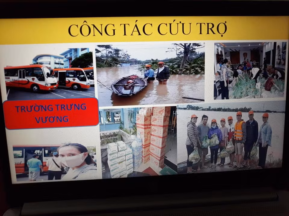 Nhà trường đã đến tận nơi hỗ trợ người dân vùng lũ (Ảnh CTV) Nhà trường đã đến tận nơi hỗ trợ người dân vùng lũ (Ảnh CTV)