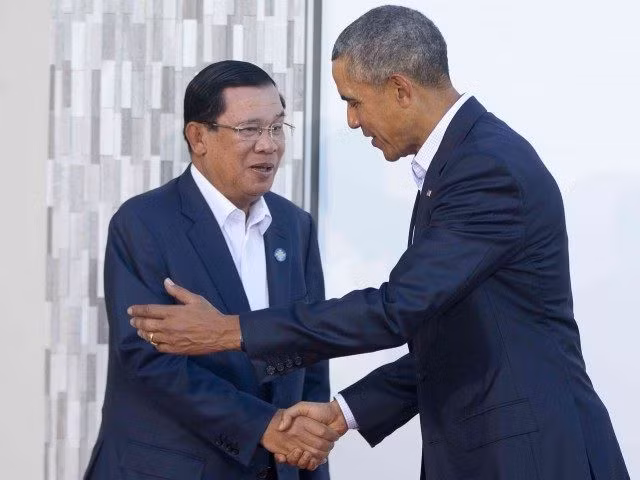 Thủ tướng Hun Sen lần đầu tiên thăm Mỹ dự hội nghị thượng đỉnh Sunnylands, ảnh: AP. Thủ tướng Hun Sen lần đầu tiên thăm Mỹ dự hội nghị thượng đỉnh Sunnylands, ảnh: AP.